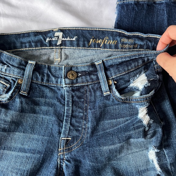 7 For All Mankind Women’s Josefina Skinny Boyfriend Jeans| size 24 - Picture 2 of 7